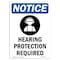 Signmission OSHA Sign, Hearing Protection Required With Symbol, 10in X 7in Rigid Plastic, 7" W, 10" H, Portrait OS-NS-P-710-V-13401 - alternate 1